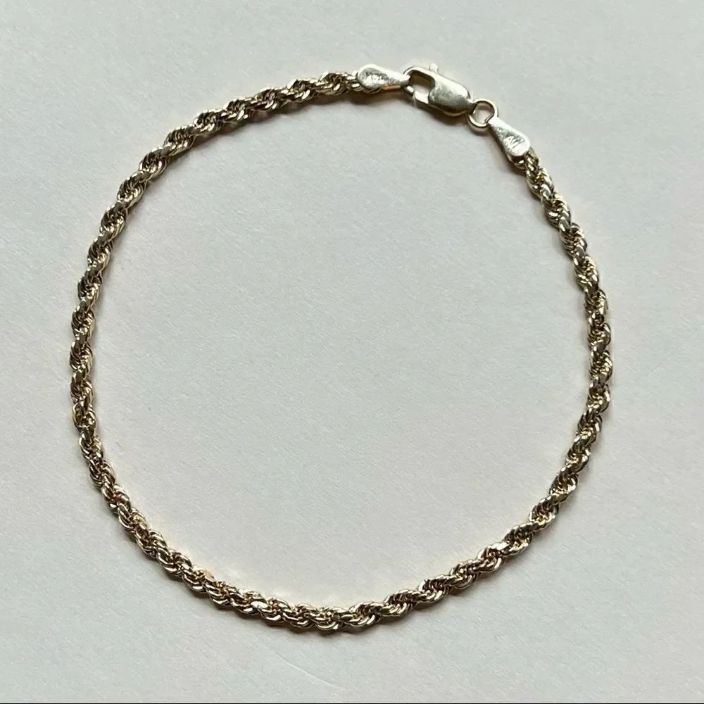 14K Real Gold Rope chain Bracelet | Birthday gift | Woman Bracelet | bracelets |